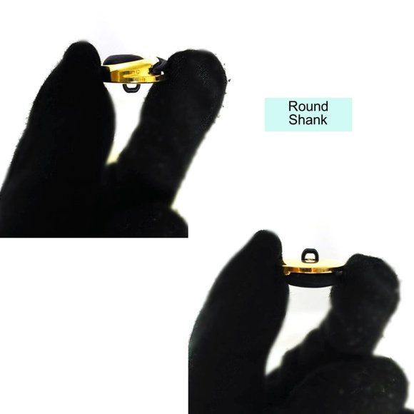 Set of 14 Round SPIRAL Navy Blue Resin Faux Gold Metal Round Buttons Blue Shank - Picture 6 of 12